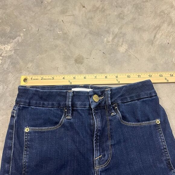 Frame Size 25 Womens Jeans Le Crop Mini Boot Mid Rise Stretch Raw Hem Med Wash - Picture 4 of 9